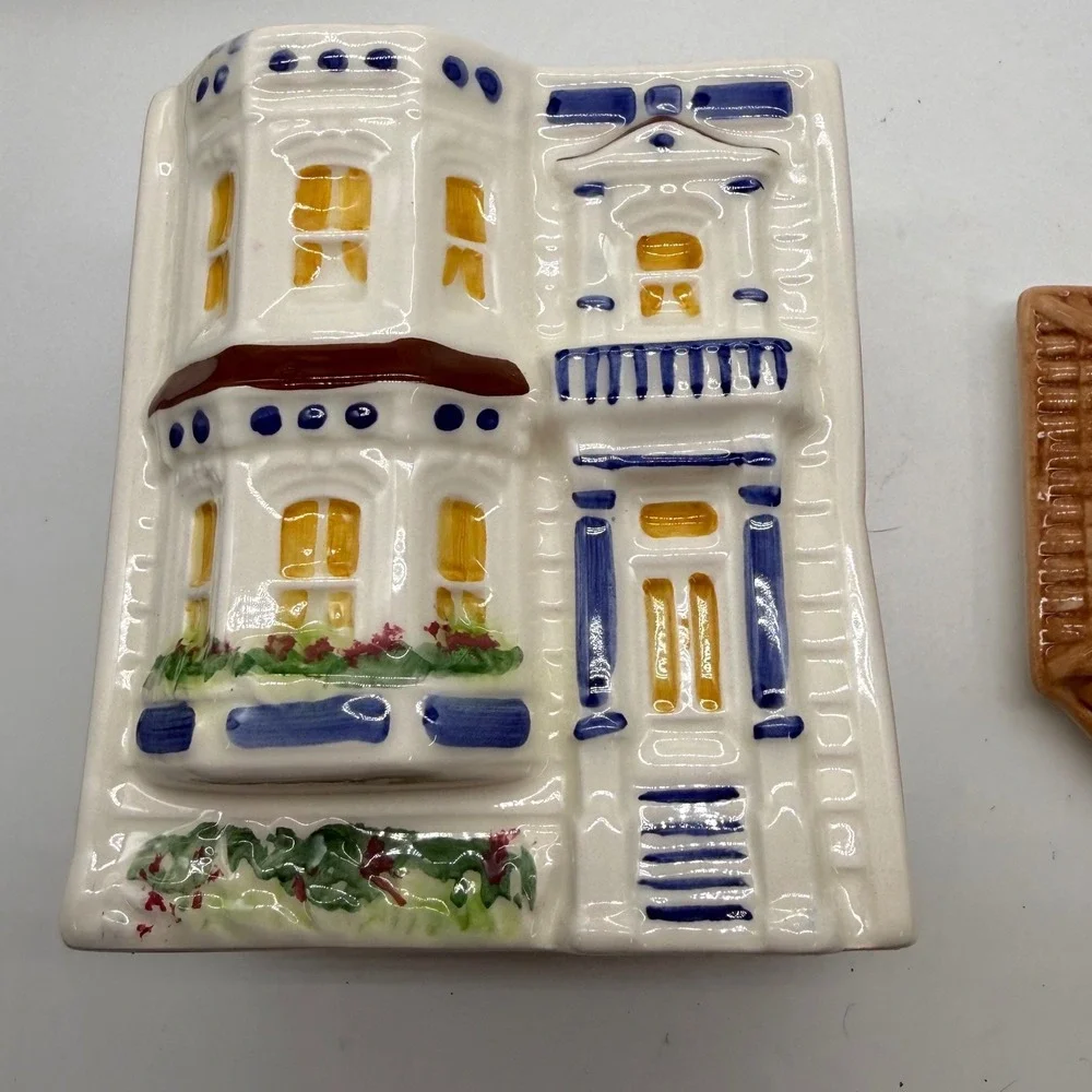 Avon Townhouse Canister Collection Small Ceramic Victorian House Brazil Vintage